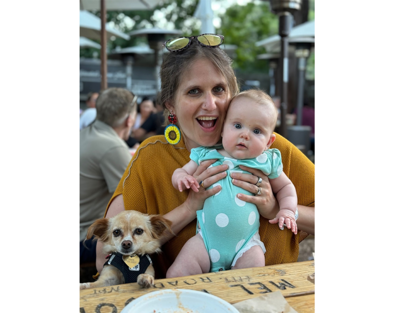 Kirsten holding baby