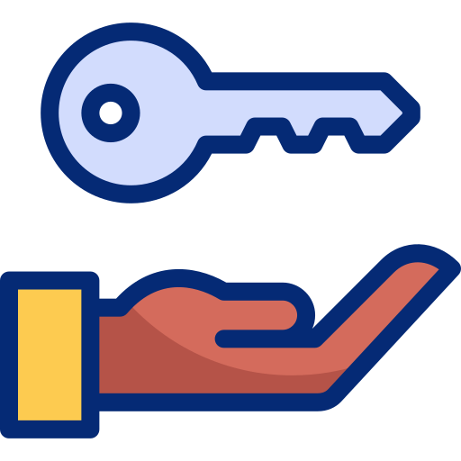 graphic key and open hand