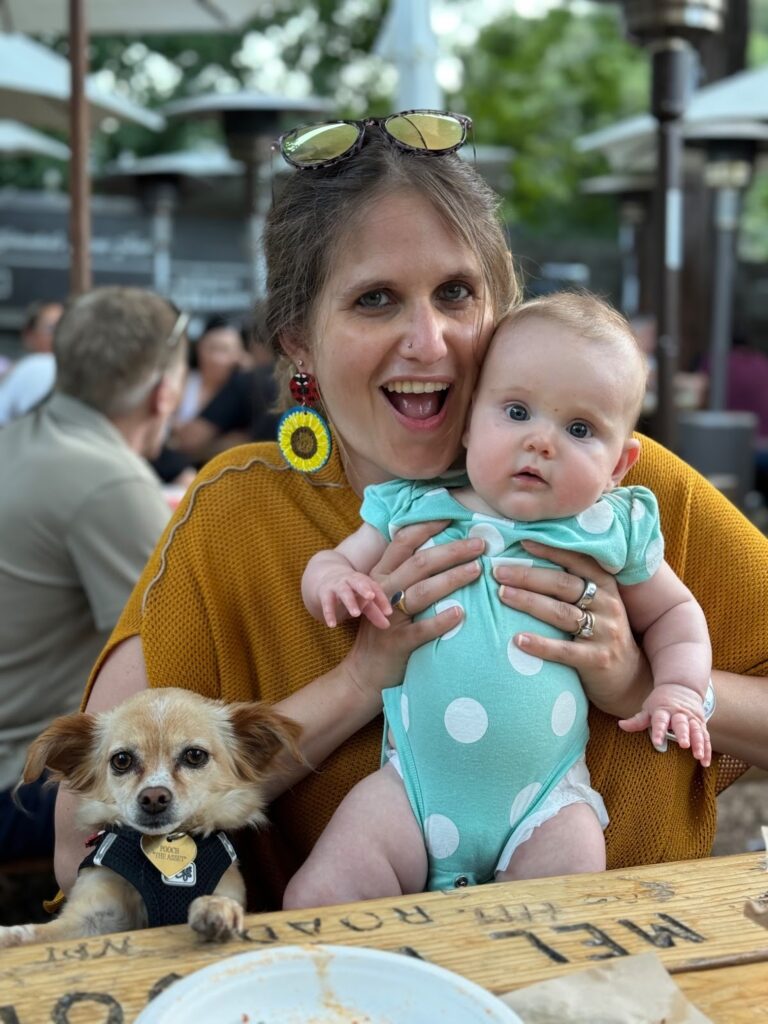 Kirsten holding baby